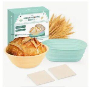 Banneton Proofing Basket Set Of 2, 9" Round & 10" Oval Sourdough Bread Proofing